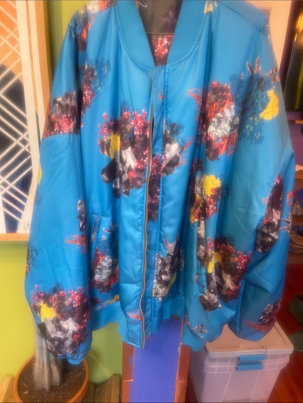 Blue/Green Reversible Ivy Park Floral Bomber Jacket